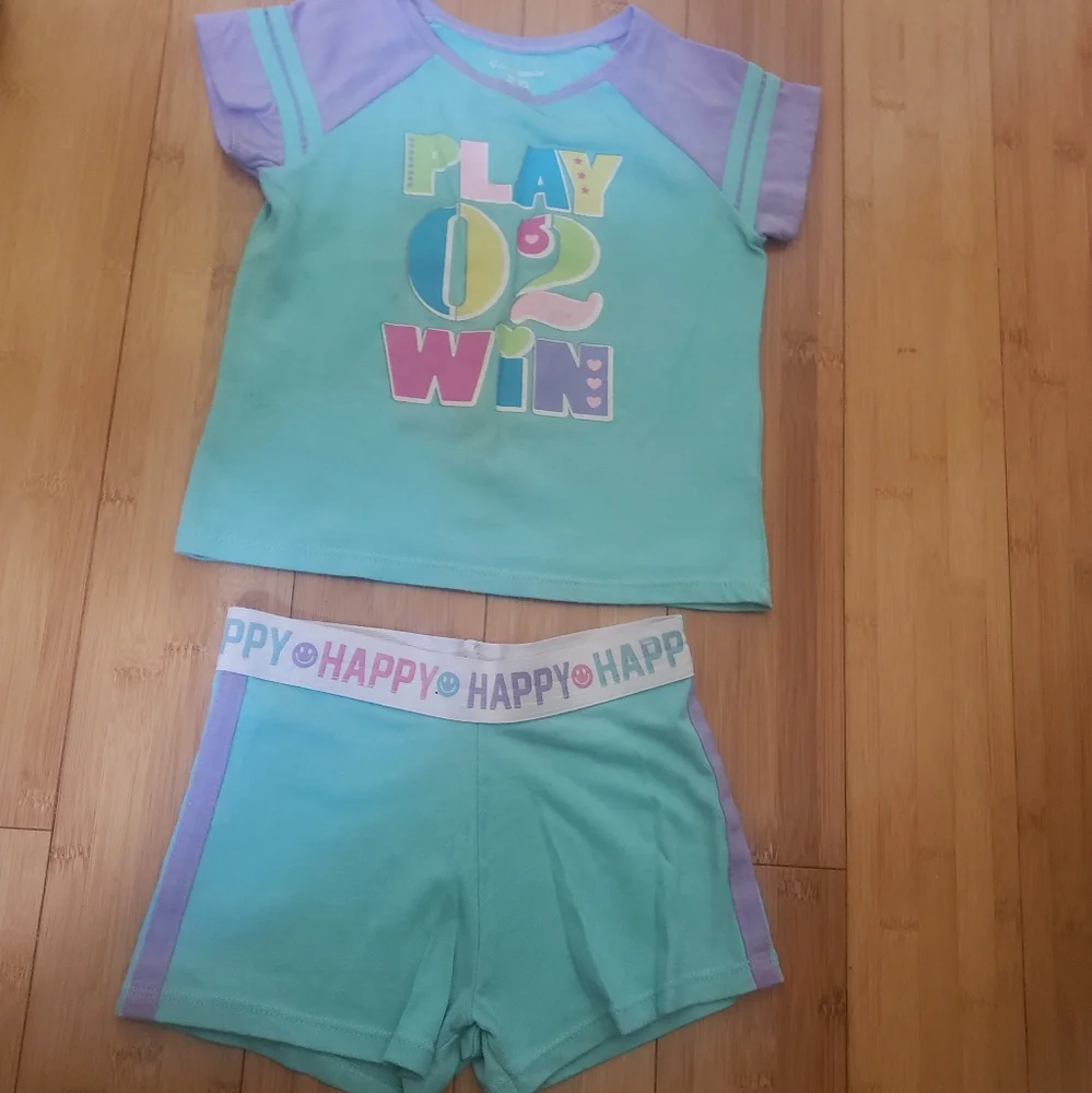 Girls Aqua & Lavender 3T Garanimals Short Set